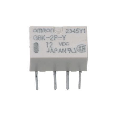 Omron Signálové relé DPDT Montáž na plošný spoj 1A 12V dc G6K