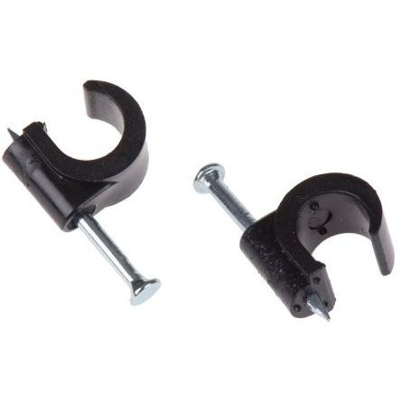 Kabelová spona pro průměr svazku 8 mm Polyetylen Černá Hřebík RS PRO