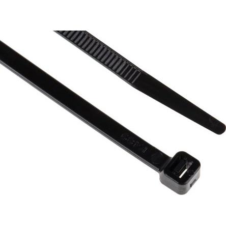 Stahovací páska Nerozpojitelné 190 mm 4.8mm Černá Nylon 66 RS PRO