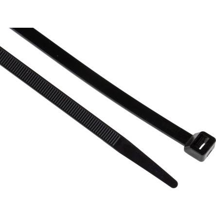 Stahovací páska Nerozpojitelné 380 mm 7.6mm Černá Nylon 66 RS PRO