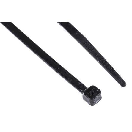 Stahovací páska Nerozpojitelné 150 mm 3.6mm Černá Nylon 66 RS PRO