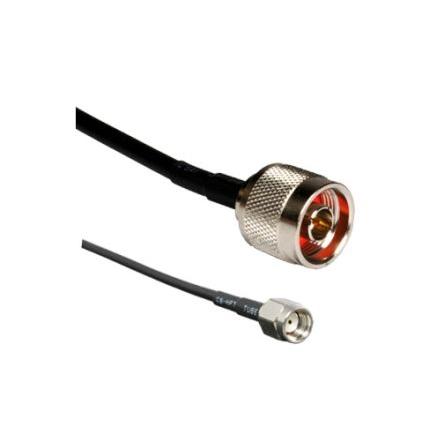 Koaxiální kabel, řada: C58LL-RPSM-2438, Černá Vnější Polytetrafluorethylén, A: RP-SMA Vnější, B: Typ N 96 in Linx