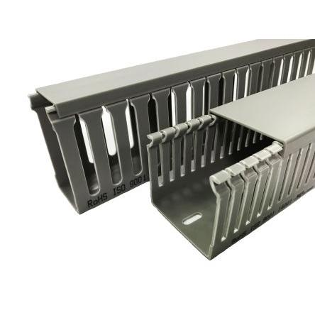 Kabelové rozdvojky, řada: Wiring Duct Polyvinylchlorid Otevřeno barva Šedá 50mm x 25 mm x 2 m RS PRO