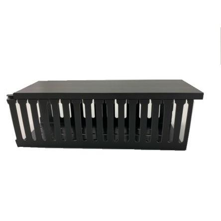 Kabelové rozdvojky, řada: Wiring Duct Polyvinylchlorid Otevřeno barva Černá 100mm x 75 mm x 2 m RS PRO