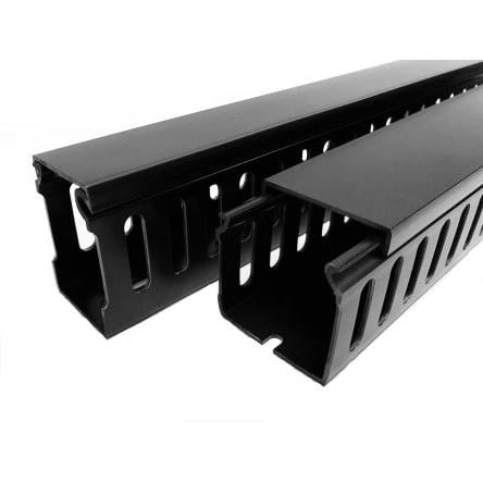Kabelové rozdvojky, řada: Wiring Duct Polyvinylchlorid Zavřeno barva Černá 25mm x 30 mm x 1 m RS PRO