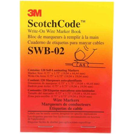 Sešit pro označovače kabelů, řada: SWB -02 44 mm x 19mm 3M Prázdné SWB-02