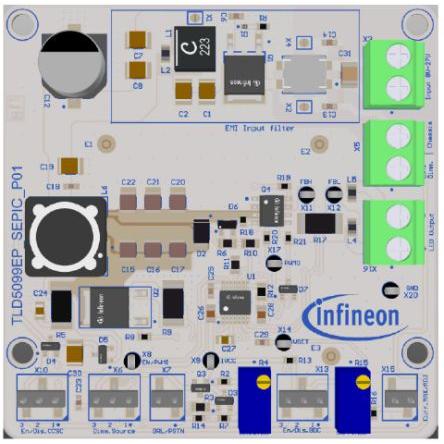 Vyhodnocovací deska TLD5099EP-SEPIC EVALK Zvyšující regulátor Infineon TLD5099EP