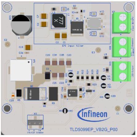 Vyhodnocovací deska TLD5099EP-VB2G EVALK Zvyšující regulátor Infineon TLD5099EP