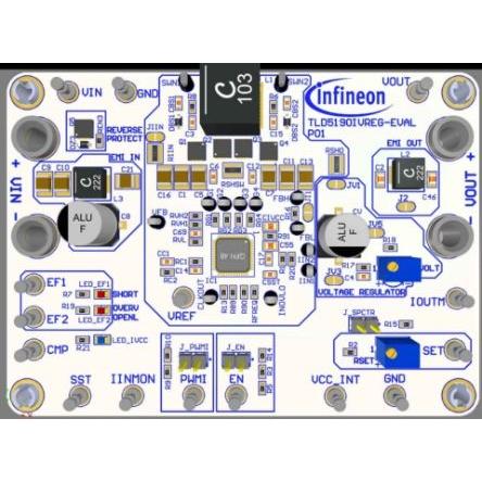 Vyhodnocovací deska TLD5190IVREG_EVAL Snižující/zvyšující regulátor Infineon TLD5190QV, pro použití s: TLD5190