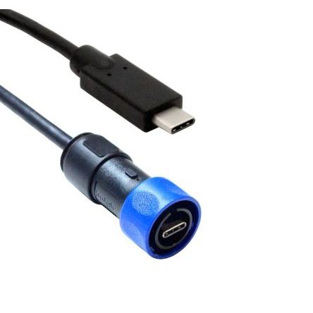 Bulgin Kabel USB do zásuvky IC Vnější, řada: 4000, A: USB typu C, 1 m Vnější, Černá, B: USB typu C