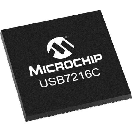 Microchip Rozbočovač USB USB7216C/KDX 2kanálový 3.6V USB 3.1 3.3 V, počet kolíků: 100 kolíkový, VQFN