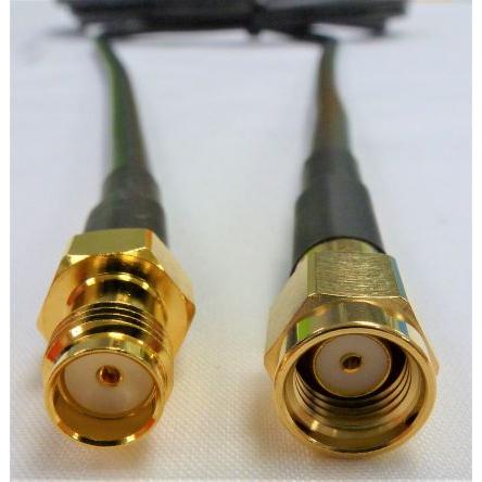 Koaxiální kabel, řada: CA197/195, Černá Vnitřní Polyvinylchlorid, A: SMA Vnější, B: RP SMA 5 m Mobilemark