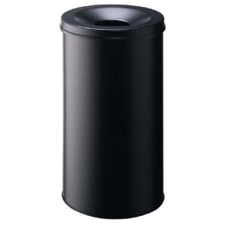 Durable Nádoba na odpad, Waste Basket Safe Round 60L, Černá Překlápěcí víko Ocel