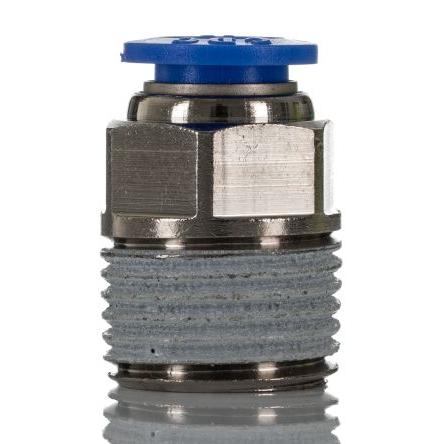 RS PRO Pneumatický přímý adaptér s vněj. závitem, řada: PC, 10mm Zásuvný, Vnější 1/2" BSPT