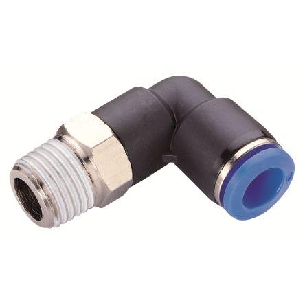 RS PRO Pneumatický kolenový adaptér s vněj. závitem, řada: PL, Polybutylentereftalát, Vnější 1/4" BSPT BSPT