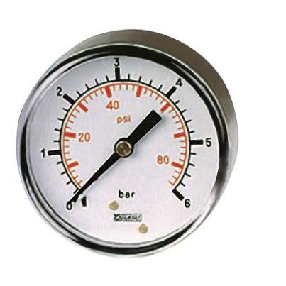 Tlakoměr BSP 1/8 palcový 40 mm BSP 1/8 in Ocel, 60 °C 30 psi 0 psi RS PRO