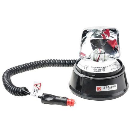 RS PRO Maják, řada: V10994 barva Čirá, Červená, Žlutá, Modrá, Zelená Žárovka 24V dc 4.6A Flexi DIN, Magnetický,