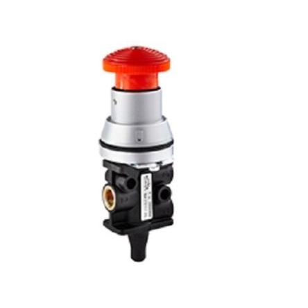 Pneumatický ventil s ručním ovládáním, řada: super X manual 3/2 valve Nouzové vypnutí G 1/8 G, materiál tělesa: Polyamid