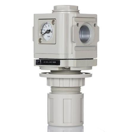 Pneumatický regulátor, řada: 49, přípojka portu: G 1/2 10 bar, max. průtok: 60L/s G Ne, teplotní rozsah: 0 °C RS PRO