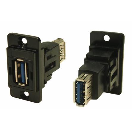RS PRO Konektor USB, řada: FT Zásuvka/zásuvka, počet portů: 2portový, orientace těla: Rovný USB typu A na A, Panel USB