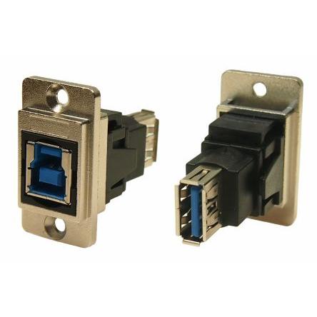 RS PRO Konektor USB, řada: FT Zásuvka/zásuvka, počet portů: 2portový, orientace těla: Rovný USB typu B na A, Panel USB