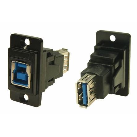 RS PRO Konektor USB, řada: FT Zásuvka/zásuvka, počet portů: 2portový, orientace těla: Rovný USB typu B na A, Panel USB