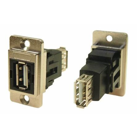RS PRO Konektor USB, řada: FT Zásuvka/zásuvka, počet portů: 2portový, orientace těla: Rovný USB typu A na A, Panel USB