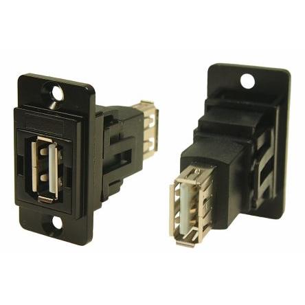RS PRO Konektor USB, řada: FT Zásuvka/zásuvka, počet portů: 2portový, orientace těla: Rovný USB typu A na A, Panel USB