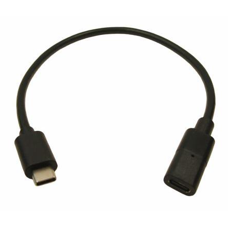 RS PRO Kabel USB do zásuvky IC Vnější, A: USB typu C, 300 mm Vnitřní, Černá, B: USB typu C