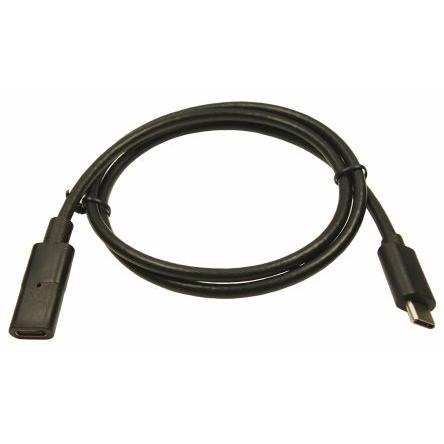RS PRO Kabel USB do zásuvky IC Vnější, A: USB typu C, 750 mm Vnitřní, Černá, B: USB typu C
