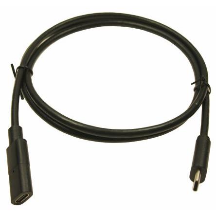 RS PRO Kabel USB do zásuvky IC Vnější, A: USB typu C, 1 m Vnitřní, Černá, B: USB typu C