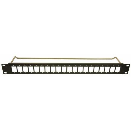 RS PRO Regálový panel, Ocel 1 U barva Černá 44 mm 482mm