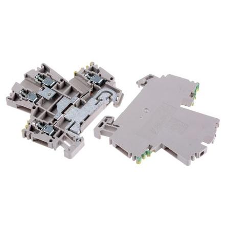 Weidmüller Zemnicí svorkovnice, počet cest: 4, 12AWG, 22 AWG, délka: 69.5 mm Dvojitá úroveň WDK 2.5DU-PE 2.5mm² barva