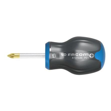 Šroubovák se závitem, dělka lopatky: 25 mm Nikl, Chrom, Zinek Krátký hrot PZ1, celková délka: 81mm Facom
