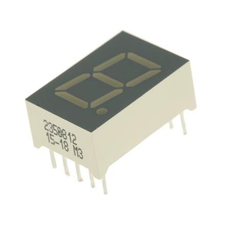 SC05-11GWA LED displej 1 7 segmentů Katoda barva LED diody Zelená 10mcd Pravá strana 12.7 mm Kingbright 568nm