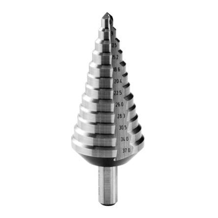 Stupňový vrták, Rychlořezná ocel Válcovitý 10 mm 6 mm 12stupňový 37 mm max. tloušťka vrtáku 4 mm Facom
