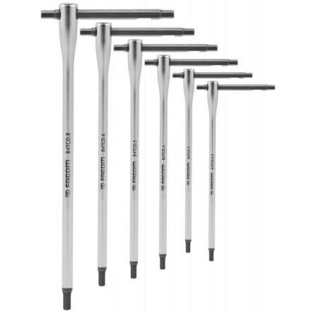 Sada šestihranných klíčů, počet kusů: 6 tvar T Metrické Dlouhé rameno 2.5 mm, 3 mm, 4 mm, 5 mm, 6 mm, 8 mm,