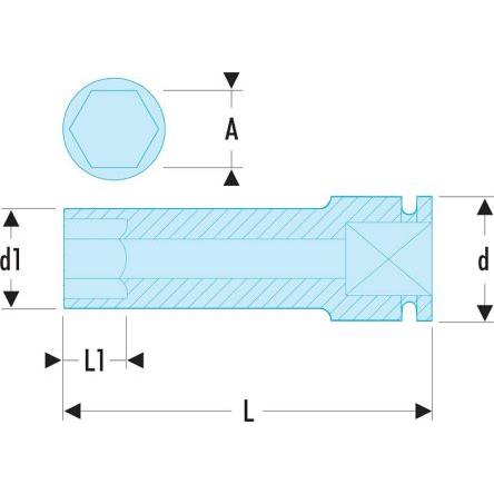 Nástrčkový klíč 12.7 mm pohon 29 mm 6 bodů Čtvercový, celková délka: 78mm Facom
