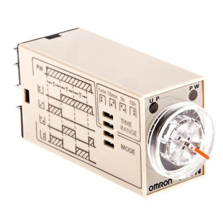 Omron Časovací relé, řada: H3YN Lišta DIN DPDT 2kontaktové 200 to 230 V ac 200V ac, 230 V ac Multifunkční funkce zásuvné