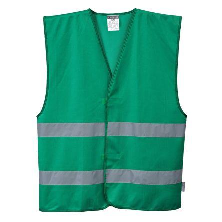 Portwest Zelená Vroubkovaný pletený, 100% polyester Reflexní vesta S/M