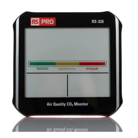 RS PRO Měřič kvality vzduchu, číslo modelu: RS-326, Síť, typ displeje: LCD, rozsah teploty: 50 °C, rozsah vlhkosti: 100