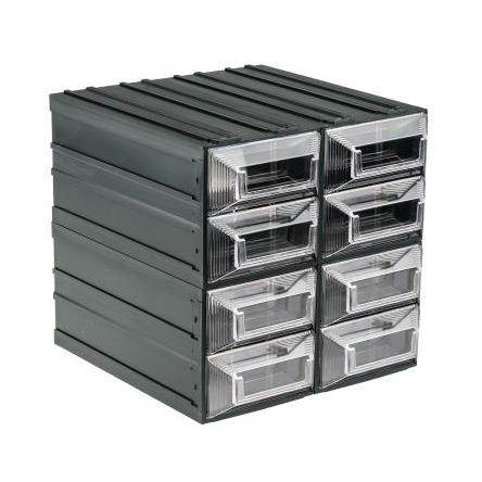 Skladovací jednotka se zásuvkami 8 Průhledné Plastové Průhledné zásuvky 208 mm x 208mm x 222 mm RS PRO