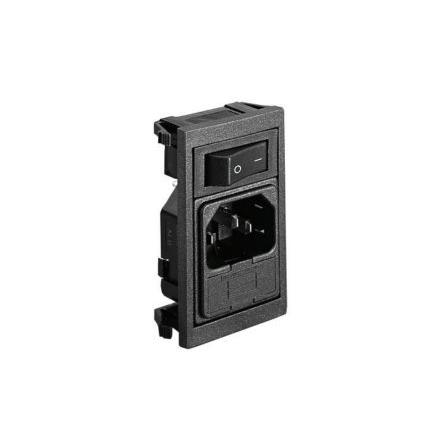 Bulgin Konektor IEC C14, orientace těla: Svislé, Montáž do panelu velikost pojistky 5 x 20 mm Vnitřní, 250V 10A