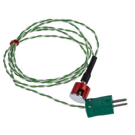 Knoflíkový magnet termočlánek 1 m kabel typ K Polytetrafluorethylén 1 m sonda, -50 °C 6 mm na 250 °C IEC, RoHS Compliant