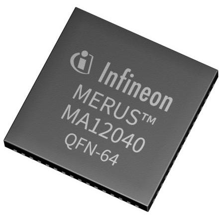 Infineon Třída D IO audio zesilovačů MA12040XUMA1 40W Třída D, QFN, počet kolíků: 64 kolíkový, počet kanálů: 2