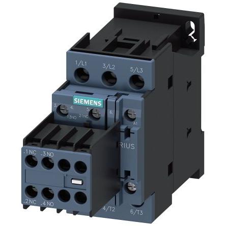 Siemens 2 NO, 2 NC Stykač napětí ve vinutí 24V ac 3pólový 17 A 7.5 kW s 2 NO/2 NC kontakty 24V ac, rozsah: 3RT2 3P