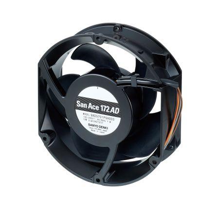Sanyo Denki Axiální ventilátor, řada: San Ace, průtok vzduchu: 6.7 m³/min 17 W 100V ac, 240 V ac 300 mA 172 mm 150mm 51