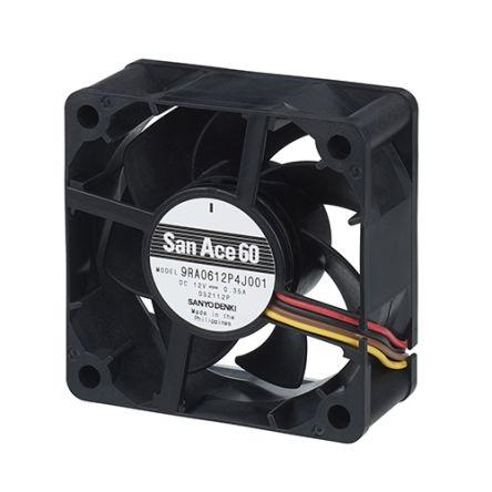 Sanyo Denki Axiální ventilátor, řada: San Ace, průtok vzduchu: 1.1 m³/min 4.2 W 12V dc 350 mA 60 mm 60mm 25 mm