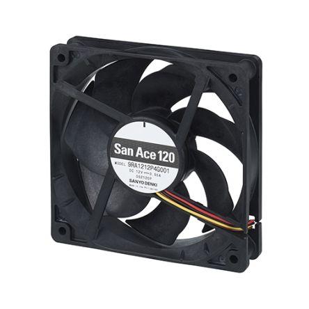 Sanyo Denki Axiální ventilátor, řada: San Ace, průtok vzduchu: 1.4 m³/min 2.64 W 24V dc 110 mA 80 mm 80mm 25 mm