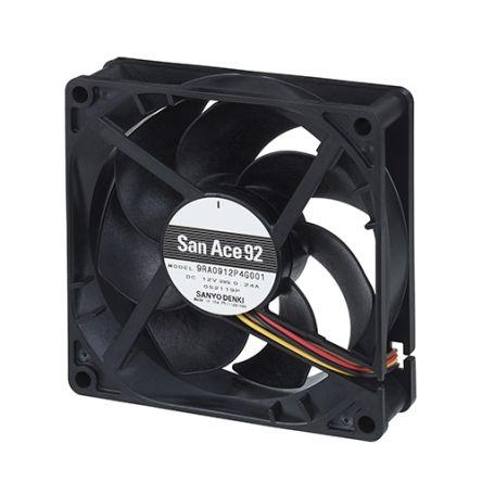 Sanyo Denki Axiální ventilátor, řada: San Ace, průtok vzduchu: 1.8 m³/min 3.36 W 48V dc 70 mA 92 mm 92mm 25 mm
